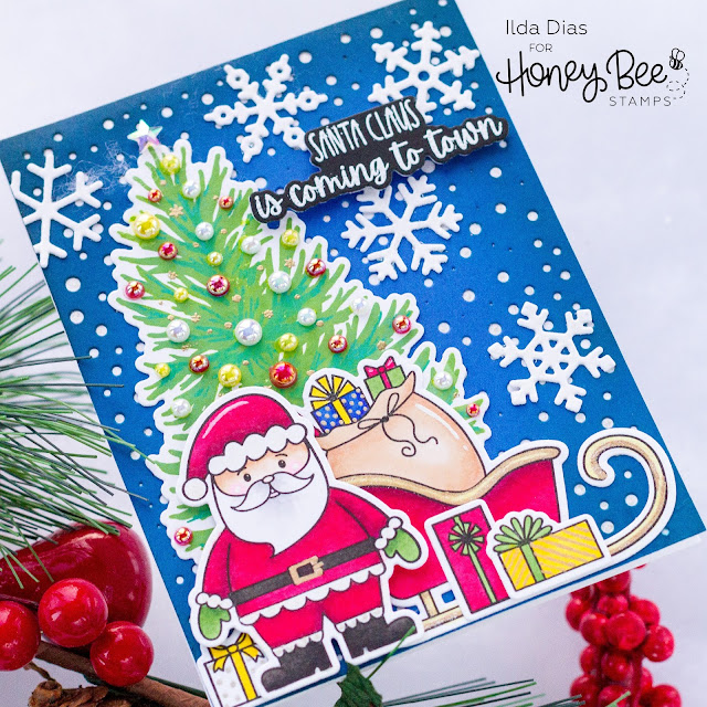 Santa Claus Is Coming To Town Christmas Card | Honey Bee Stamps