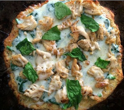 KETO PIZZA- GRILLED CHICKEN & SPINACH #healthy