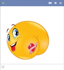 Facebook emoticon with a butt tattoo