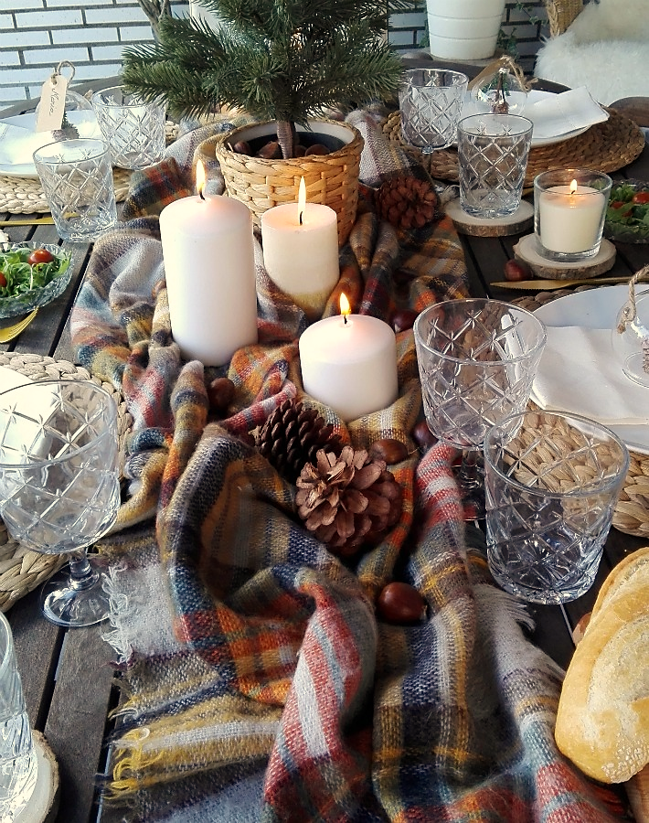 Mesa de invierno en la terraza