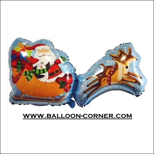 Balon Foil Kereta SANTA CLAUS