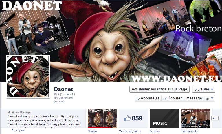 Page Facebook de Daonet en avril 2014