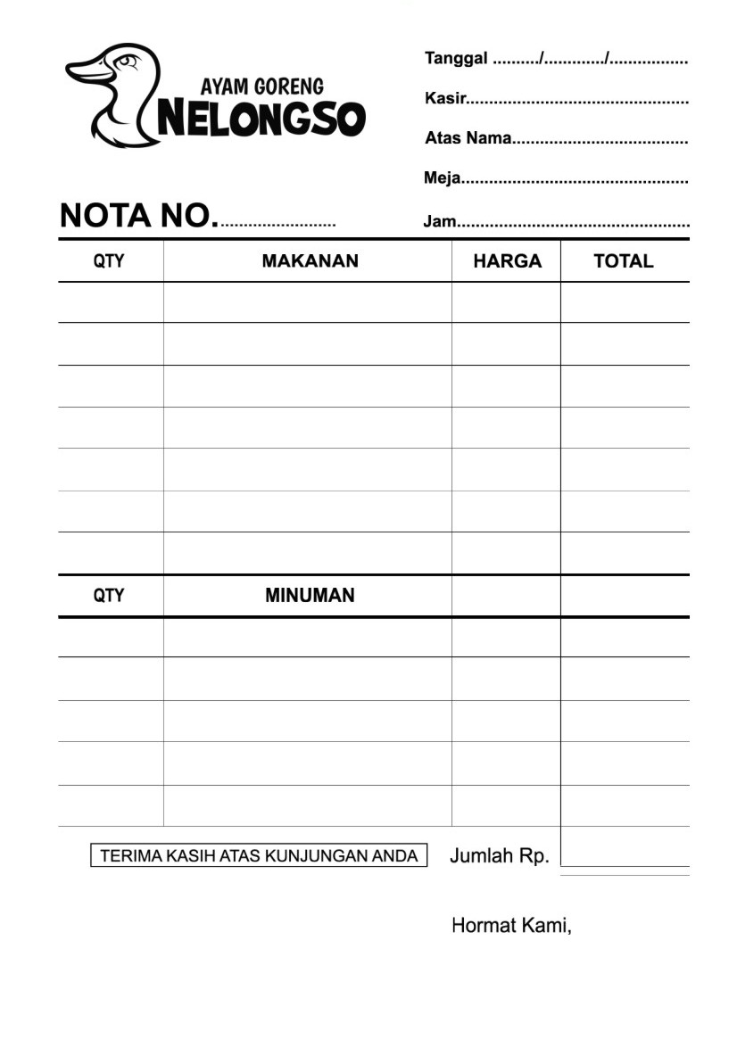  Contoh  Nota  Bon Kosong