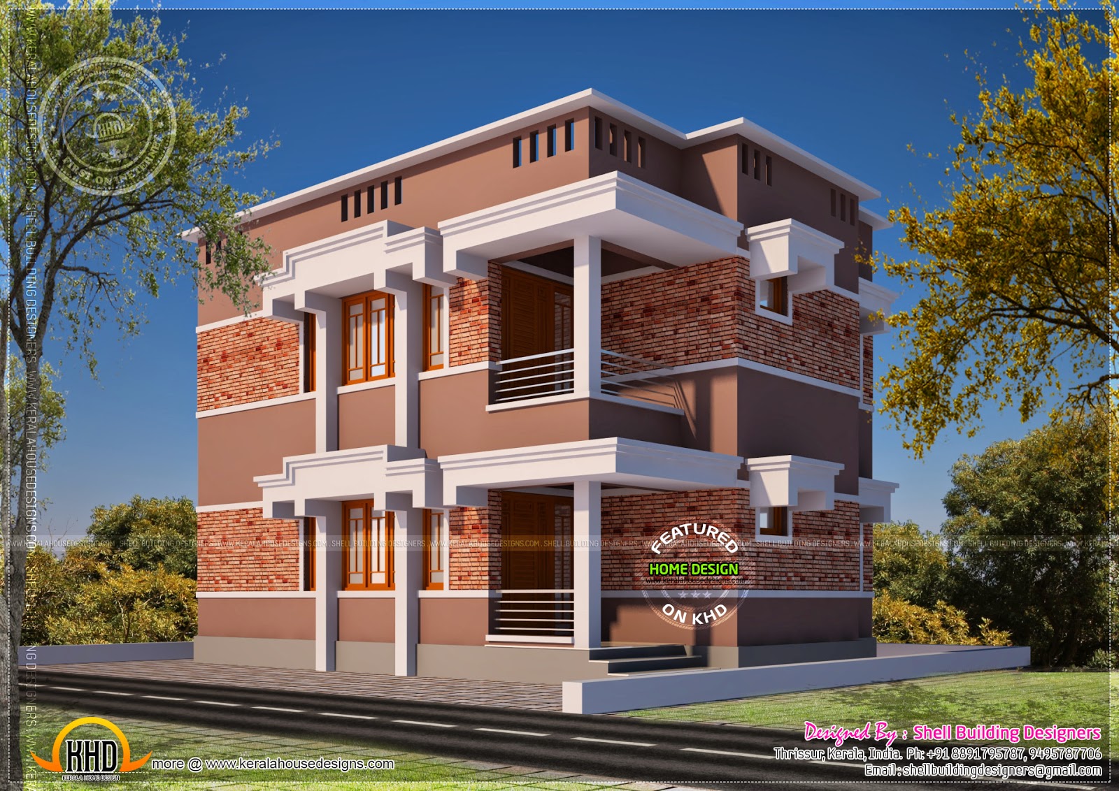  Simple  and elegant looking flat  roof  home  Kerala home  