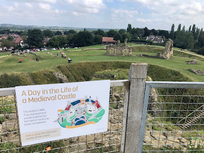 An illustrated information panel at Sandal Castle