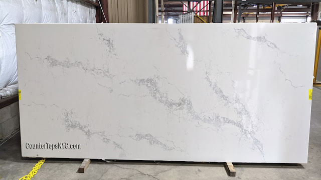 statuary Maxima white quartz slab for countertop NYC