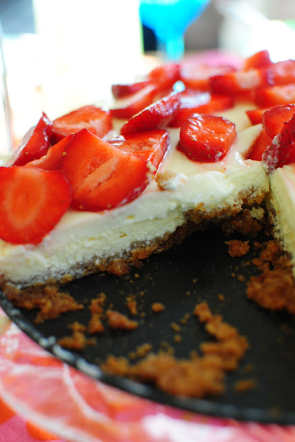 recept, cheesecake, jordgubbar