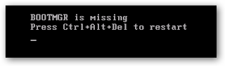 solve bootmgr missing problem