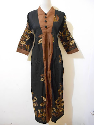 Model Baju Batik Gamis Kombinasi Untuk Orang Gemuk