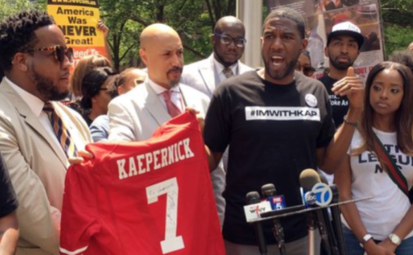 Al Sharpton’s National Action Network Leads Protest Outside NFL HQ After Kneeling Ban