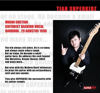 Foto Profil Biodata Tian Superkidz gitaris backing vokal FOTO ANAK SMP PERSONEL