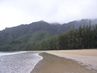 Alone on the beach at Kahana Bay