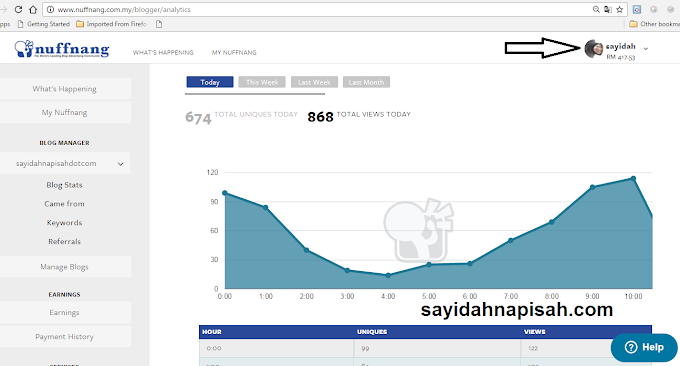 Earnings Nuffnang dah RM417.53, bila nak cashout?