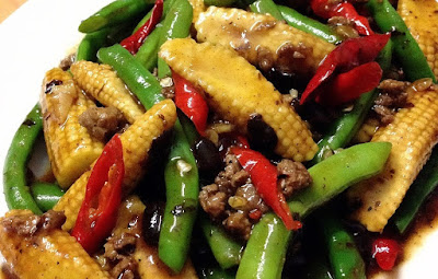 Resep cara membuat buncis daging cincang yang enak