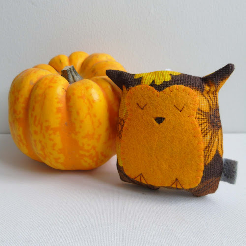 handmade vintage fabric sleepy owl lavender sachet and pumpkin