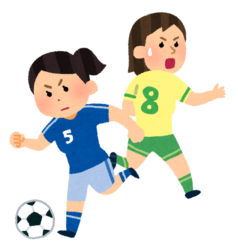 ドリブルのイラスト 女子サッカー かわいいフリー素材集 いらすとや