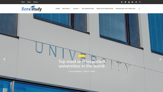 Sora Study - Responsive Education Blogger Template