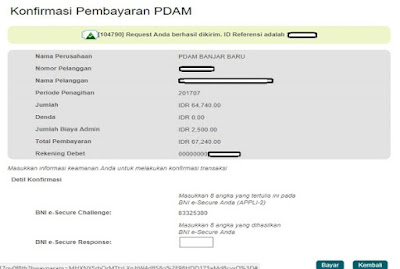 Cara Bayar PDAM Lewat BNI Internet Banking