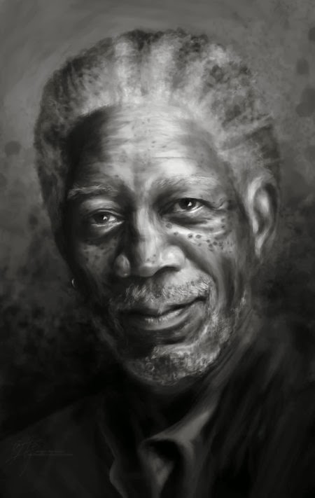 Angela Bermudez deviantart paintings movies pop culture films Morgan Freeman