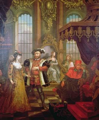 Anne & Henry's Marriage, See Poor Wolsey on the right, he is traumatized!