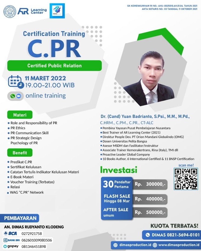 WA.0821-5694-0101 | Gelar Non Akademik Certified Public Relation (C.PR)