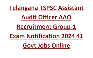 Telangana TSPSC Assistant Audit Officer AAO Recruitment Group-1 Exam Notification 2024 41 Govt Jobs Online