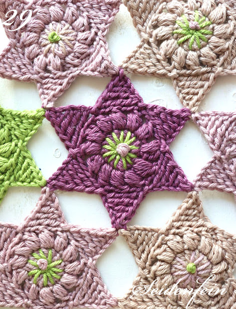 bestickte Häkelsterne "Sternenregen" * tutorial * stiched crochet stars "sky of stars"