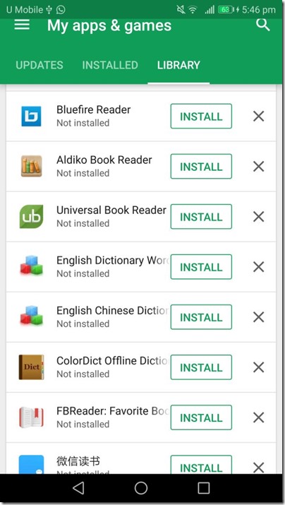 eBook Readers i have installed and uninstalled