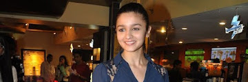 Bollywood Actress Alia Bhatt Exposing in Blue Shirt