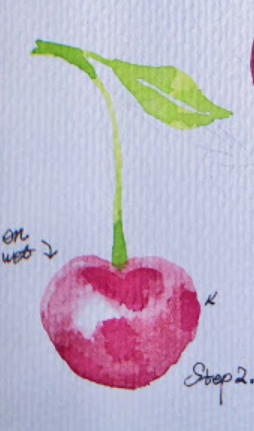 How to draw a cherry in Watercolor come to see my online class