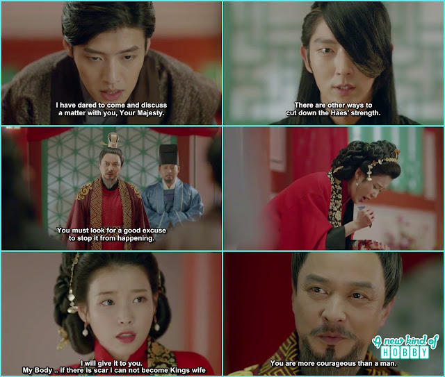 4th prince and 8th prince begged infront of the king not to do this marriage but in the end hae so cut her wrist to stop the marriage - Moon Lovers Scarlet Heart Ryeo - Episode 6 Review