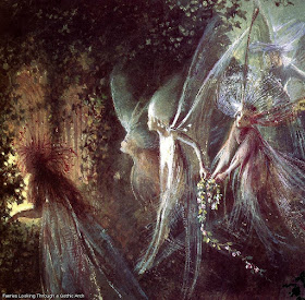 Faeries looking through a Gothic Arch