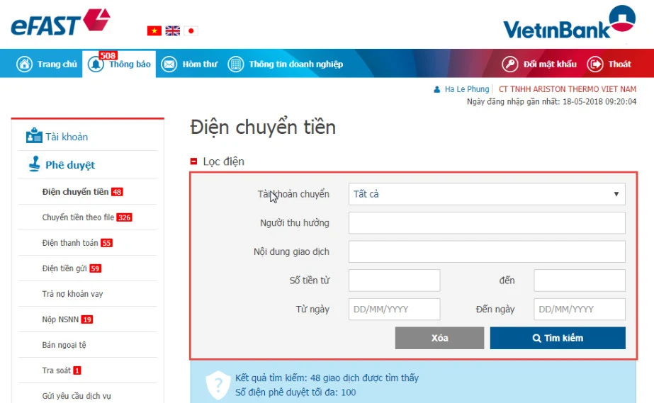 Vietinbank eFast là gì? Cách đăng nhập, Chuyển tiền, Sử dụng Dịch vụ