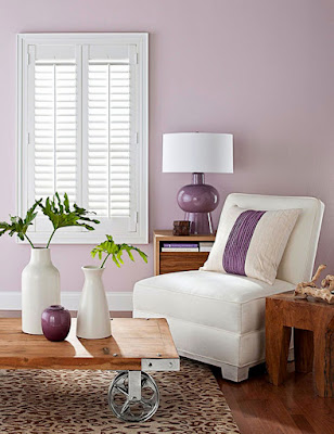 Light mauve for living room design from BHG