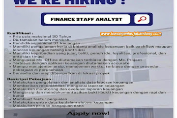 Loker Bandung Finance Staf Analyst Rosalie Propertindo
