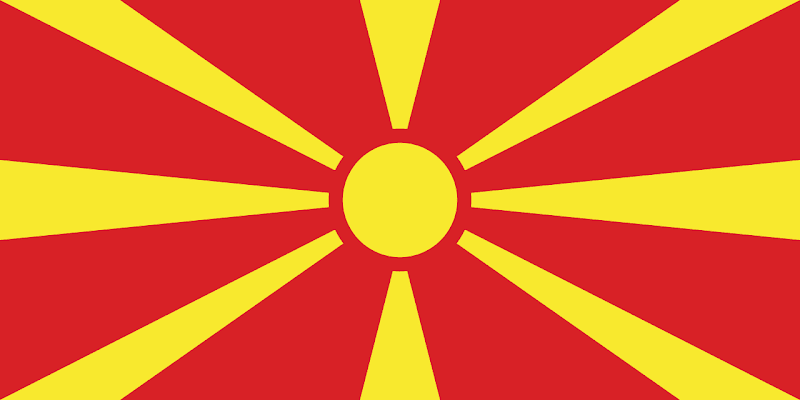 Logo Gambar Bendera Negara Makedonia Utara PNG JPG ukuran 800 px