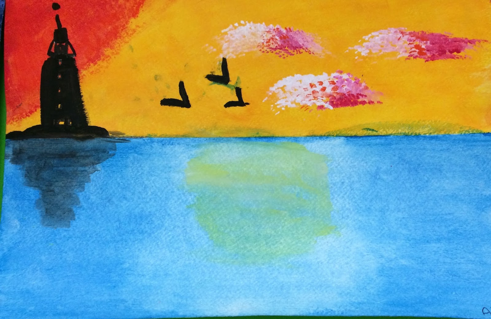 The Helpful Art Teacher: Paint The Sky: Silhouettes And Sunsets