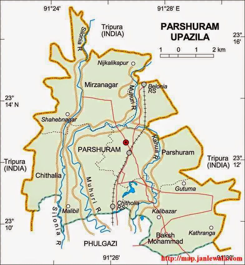 parshuram upazila map of bangladesh