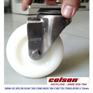 Bánh xe đẩy chuyển hướng càng Inox 304 Colson 4 inch | 2-4456-254 www.banhxepu.net