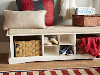 storage bench with shelves