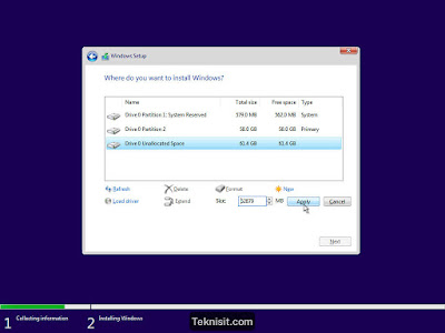 Cara instal Windows 10