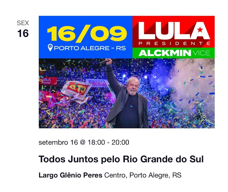 Fake News: Lula não estará em Lago da Pedra, é desespero da oposição para juntar gente da região!