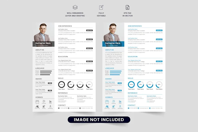 Company resume and CV template vector free download