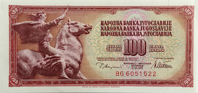 100 dinara  yugoslavia banknote