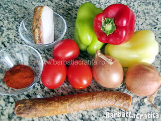 Ghiveci unguresc cu sunca si carnati - toate ingredientele pentru reteta