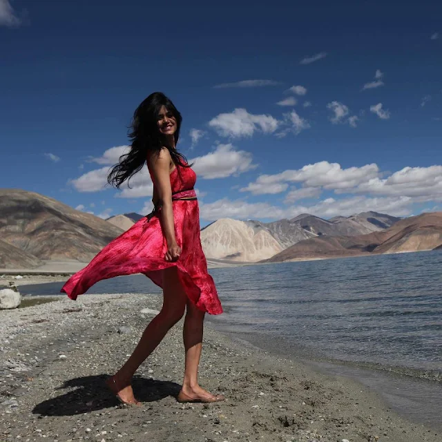 Aaditi Pohankar Red Dress Ladakh Tour