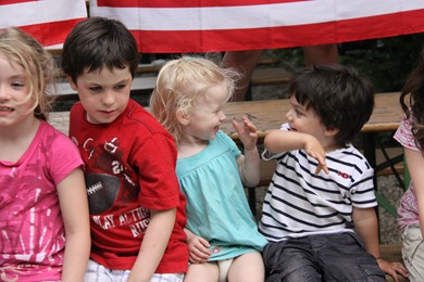 4th of July celebration with friends at Hirschau Beer Garden, English Garden, Munich