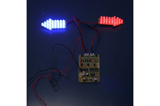 DIY Kit Red Blue Dual-Color Directional Flashing Light Analog Soldering Kit