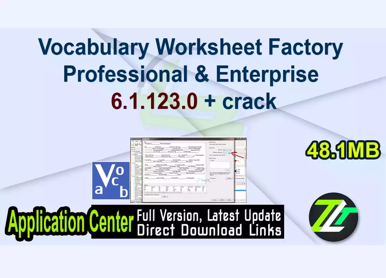 Vocabulary Worksheet Factory Professional & Enterprise 6.1.123.0 + crack