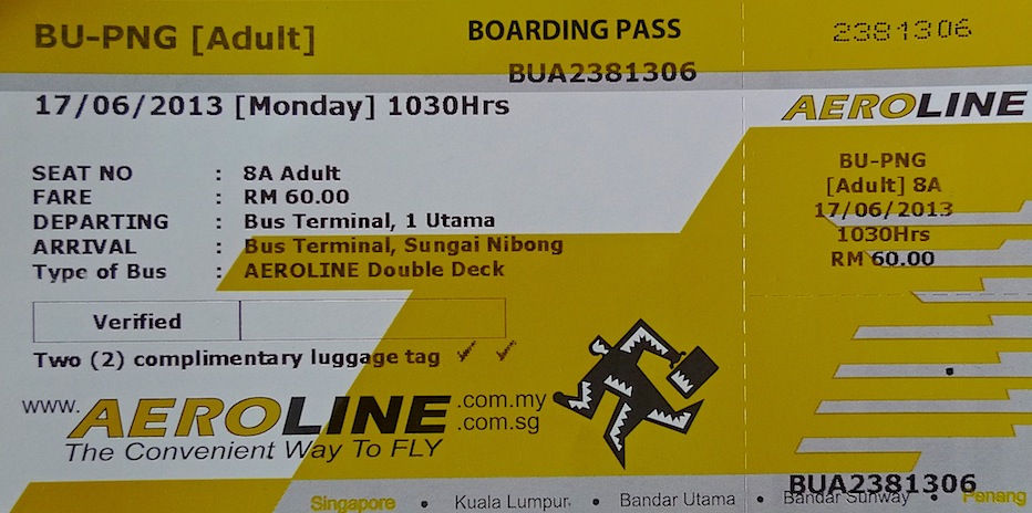 My Very First Blog: Taking The Aeroline Bus To Penang